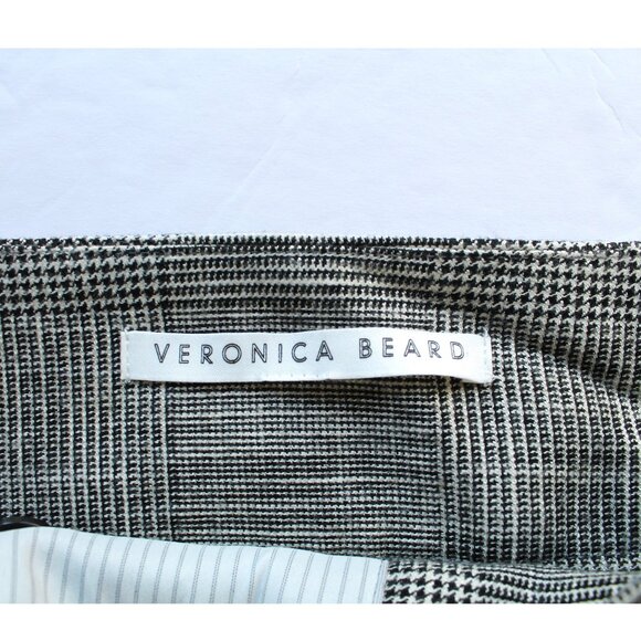 Veronica Beard Cormac High Waist Crop Flare Trouser 26" / Size 4 / Grey Plaid - Picture 11 of 12